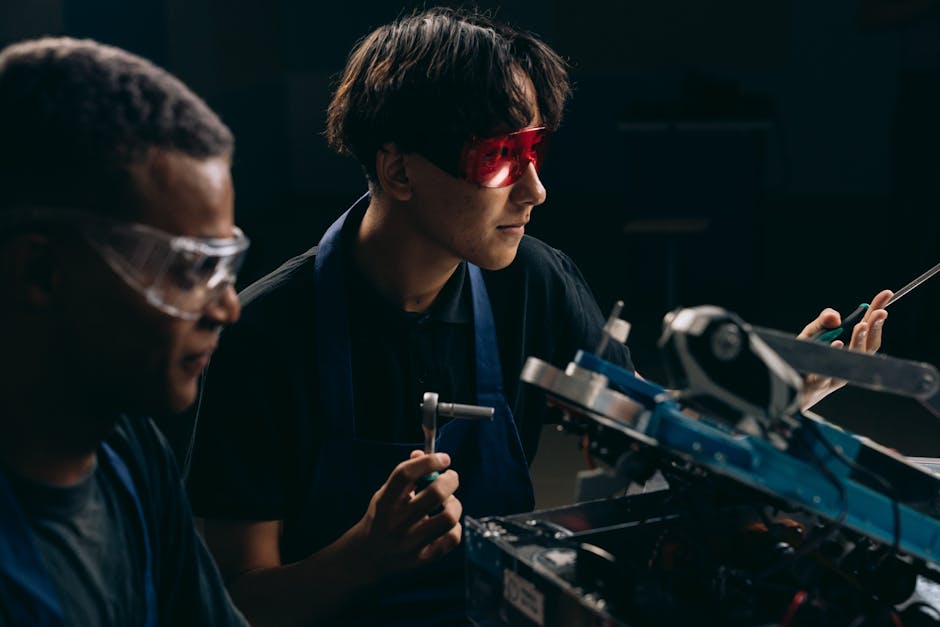 Professional survey team working with high-precision equipment in Kazakhstan